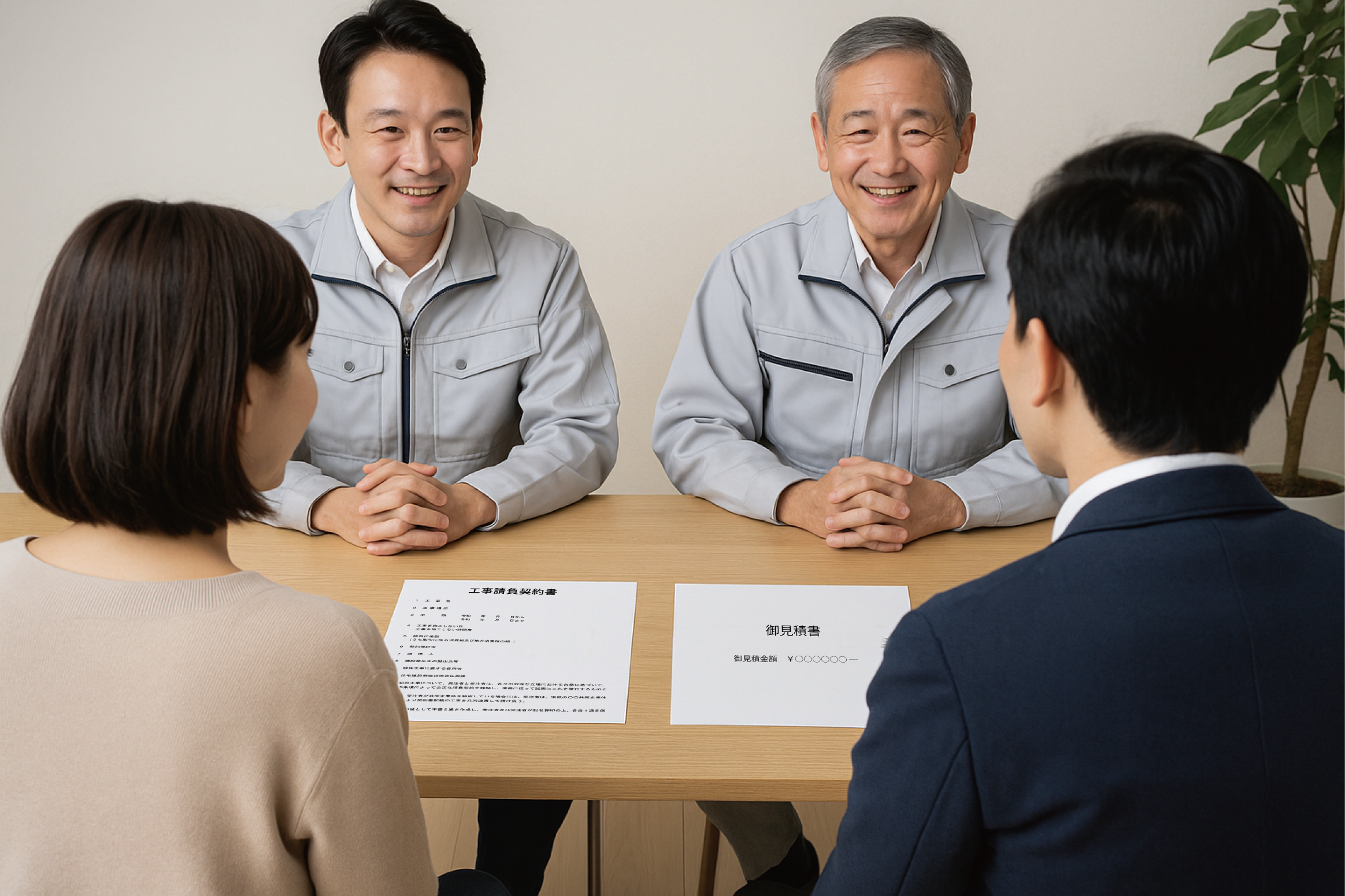 見積と施工業者選定・工事契約のイメージ